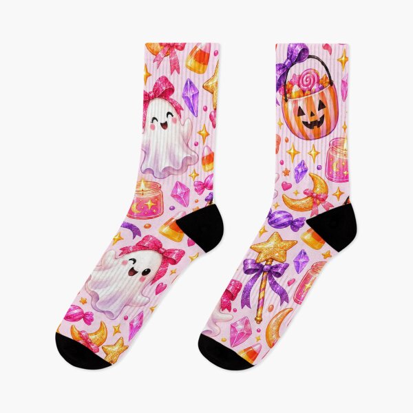 Item preview, Cute Pink Halloween Ghosts & Candy Seamless Pattern – Kawaii Spooky Coquette Halloween designed and sold by K3DreamKreations .
