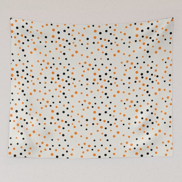 Item preview, Halloween Orange and Black Polka Dots designed and sold by Mindful Wall Art Studio.
