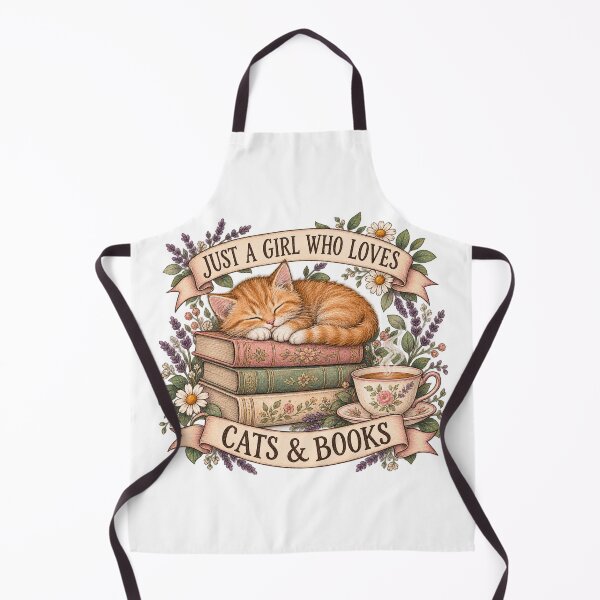 Item preview, Just a Girl Who Loves Cats and Books designed and sold by skyartdesign.