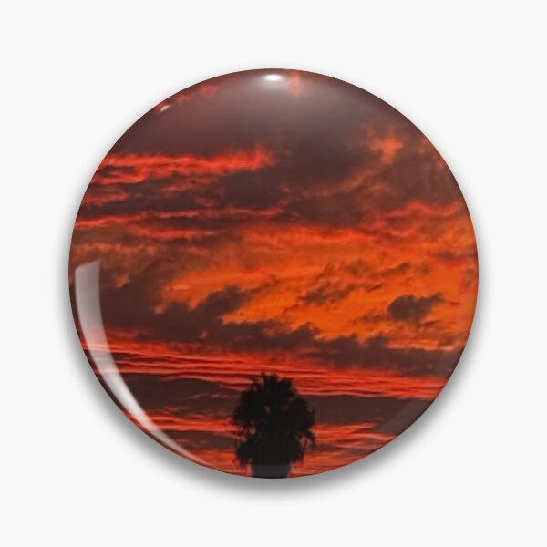 Item preview, Fiery Red Sunset Over Palm Tree designed and sold by DottsSpot.