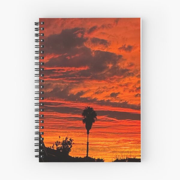 Item preview, Fiery Red Sunset Over Palm Tree designed and sold by DottsSpot.