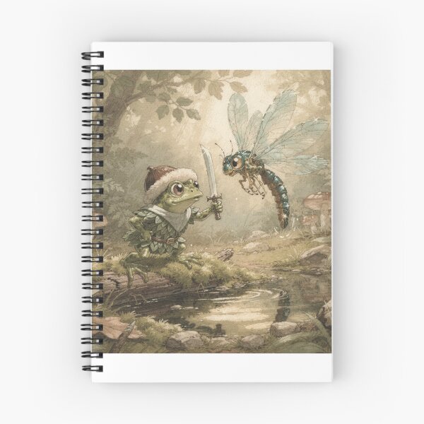 Item preview, Tiny Frog Knight vs Dragonfly designed and sold by PictorialWhimsy.