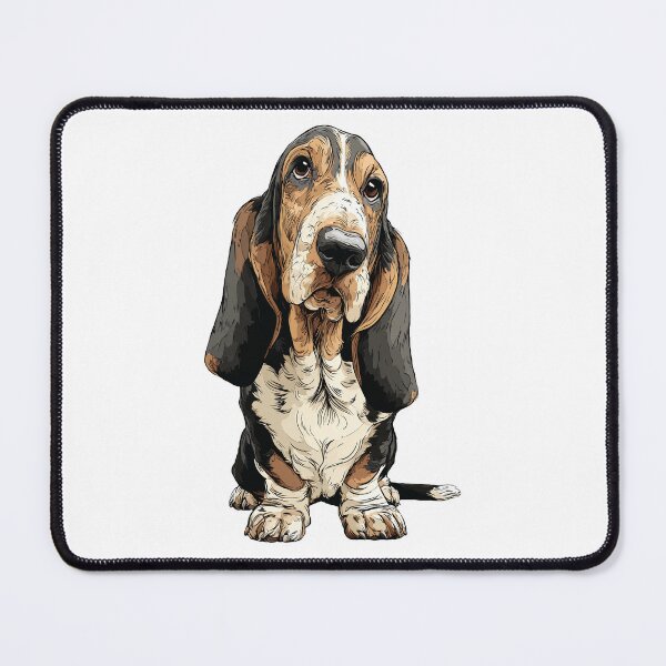Item preview, Tricolor Basset Hound Dog Illustration designed and sold by whyitsme.