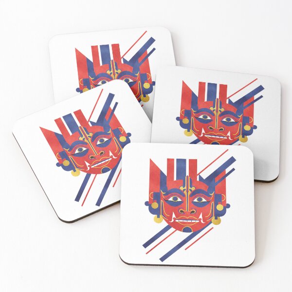 Item preview, Retro Geometric Barong Mask – Traditional Balinese Mythology Pop Art Design designed and sold by cannsuh.