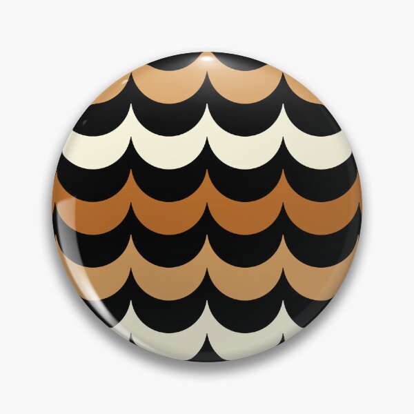Item preview, Retro 70s Vintage Scallop Wave Autumn Warm Brown Pattern designed and sold by FestivityFinds.