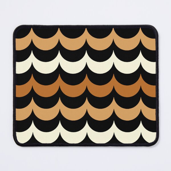 Item preview, Retro 70s Vintage Scallop Wave Autumn Warm Brown Pattern designed and sold by FestivityFinds.