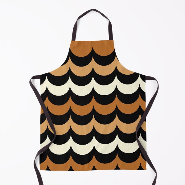 Item preview, Retro 70s Vintage Scallop Wave Autumn Warm Brown Pattern designed and sold by FestivityFinds.