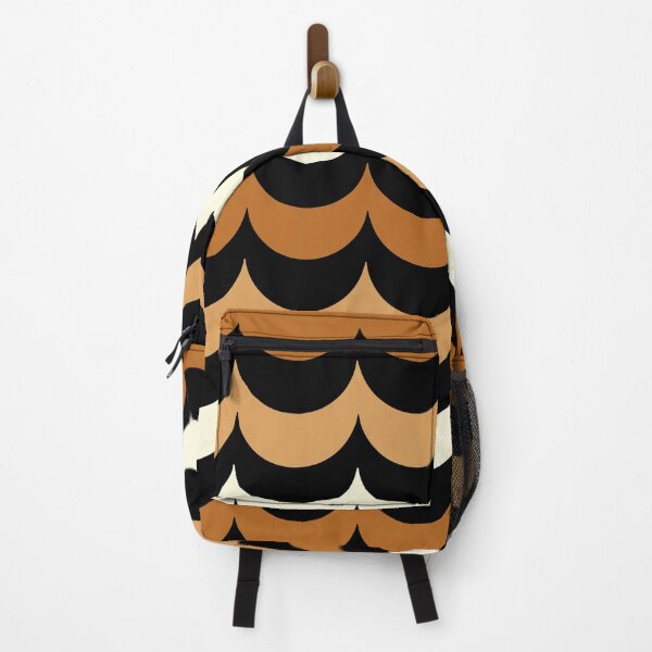 Item preview, Retro 70s Vintage Scallop Wave Autumn Warm Brown Pattern designed and sold by FestivityFinds.