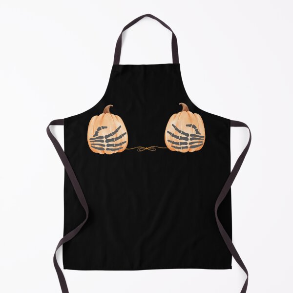 Item preview, Orange Watercolor Pumpkins Bikini Top Grabbing Skeleton Hands Halloween Gift designed and sold by trixie666.