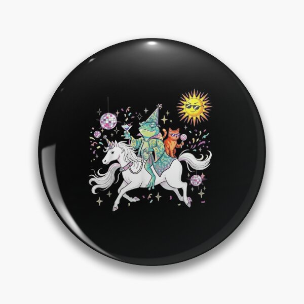 Item preview, Psychedelic Wizard Frog Riding a Unicorn Fantasy Party designed and sold by MiALopezArt.