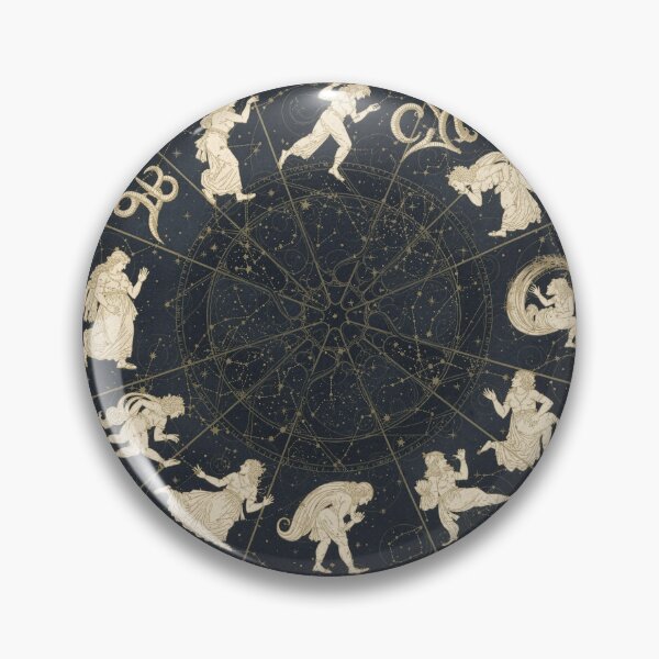 Item preview, Celestial Zodiac Wheel in Gold Leaf designed and sold by PictorialWhimsy.