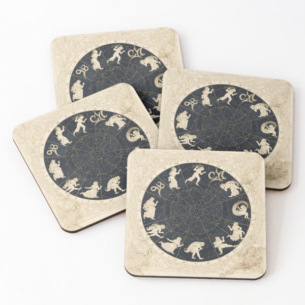 Item preview, Celestial Zodiac Wheel in Gold Leaf designed and sold by PictorialWhimsy.
