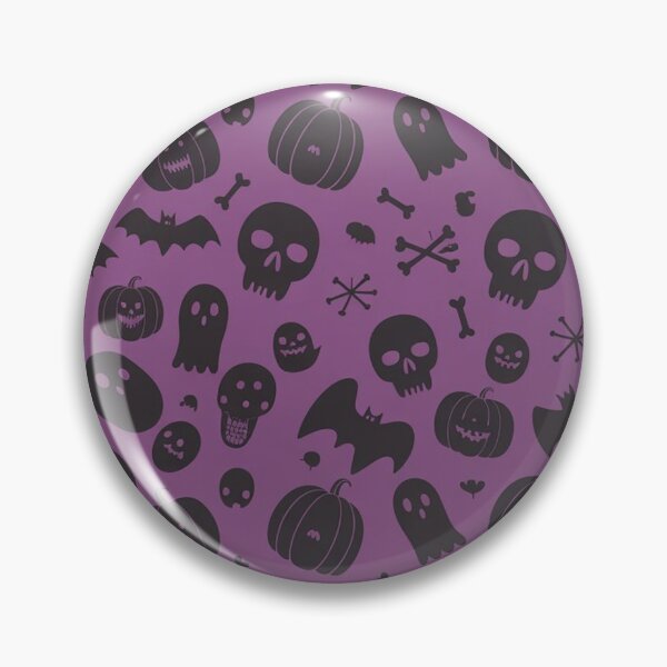 Item preview, Purple Halloween Skulls and Ghosts Pattern designed and sold by Mindful Wall Art Studio.