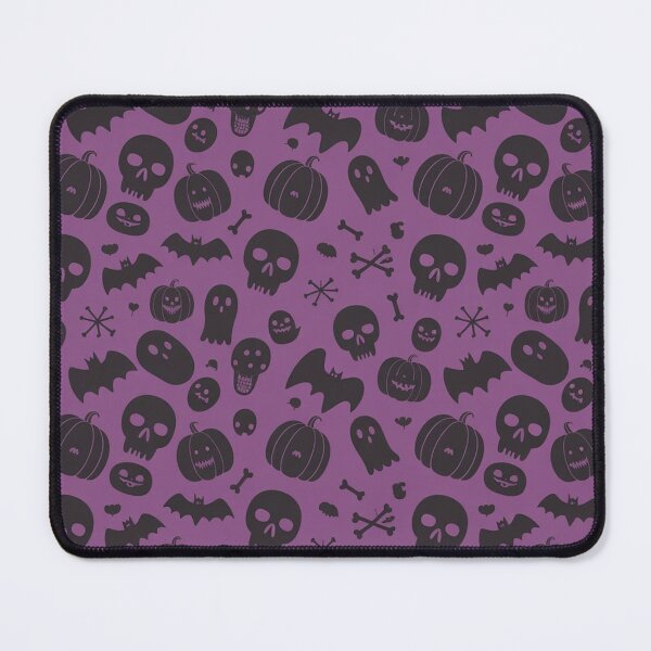 Item preview, Purple Halloween Skulls and Ghosts Pattern designed and sold by Mindful Wall Art Studio.