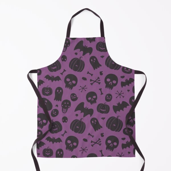 Item preview, Purple Halloween Skulls and Ghosts Pattern designed and sold by Mindful Wall Art Studio.