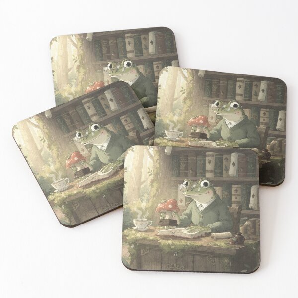 Item preview, Frog Librarian Stamps a Book designed and sold by PictorialWhimsy.