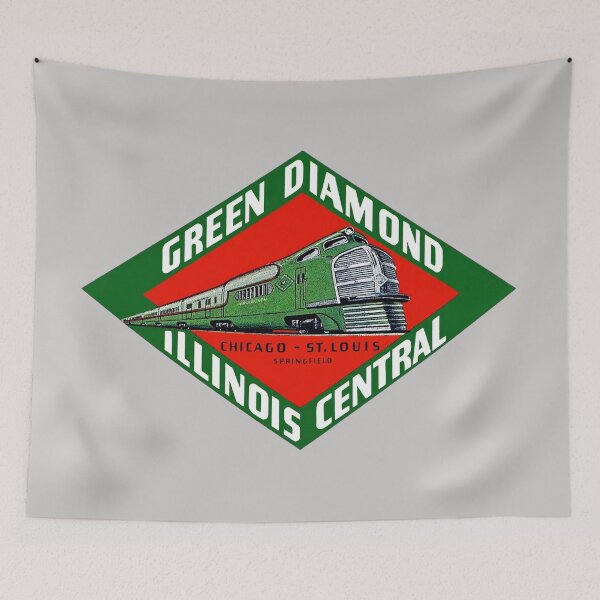 Item preview, Green Diamond Luggage Label 1936 designed and sold by Trains-and-Rail.