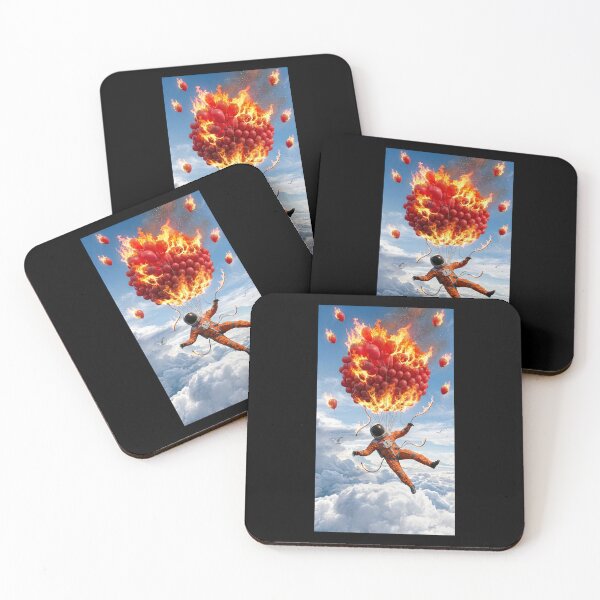 Item preview, Falling Astronaut: Burning Red Balloons Above the Clouds designed and sold by Rain-Road.