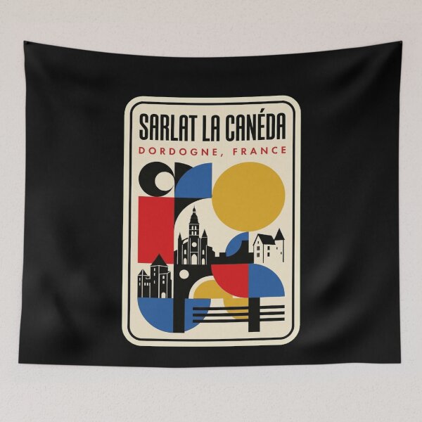 Item preview, Retro Sarlat La Canéda Bauhaus Geometric Skyline designed and sold by k3rstman1.
