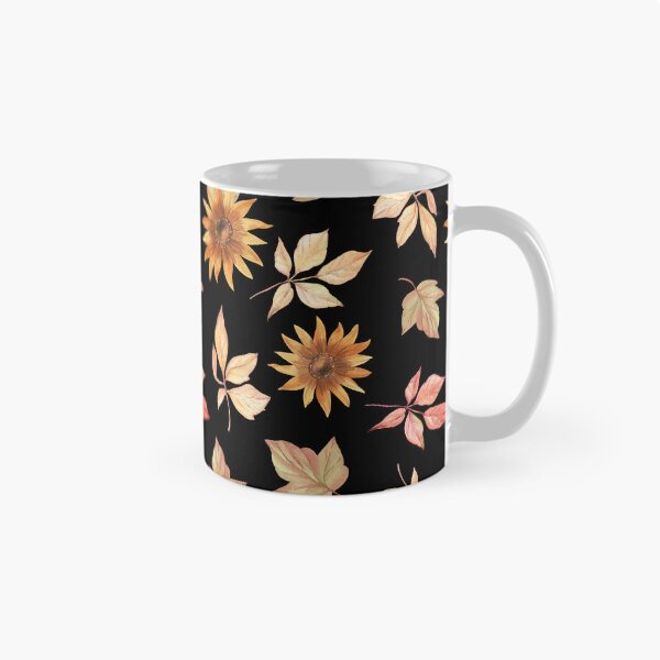 Item preview, Dark Cottagecore Autumn Sunflower Watercolor Leaf Pattern designed and sold by FestivityFinds.