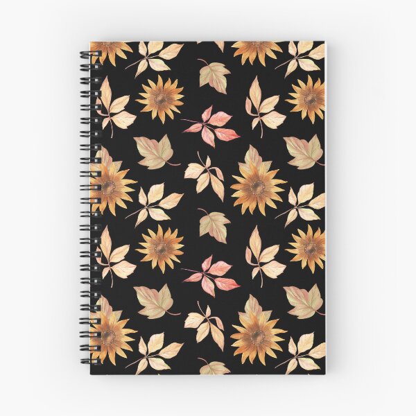 Item preview, Dark Cottagecore Autumn Sunflower Watercolor Leaf Pattern designed and sold by FestivityFinds.