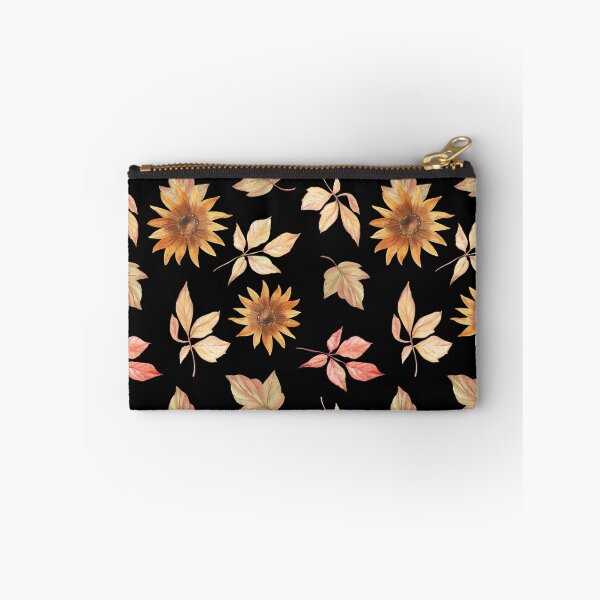 Item preview, Dark Cottagecore Autumn Sunflower Watercolor Leaf Pattern designed and sold by FestivityFinds.