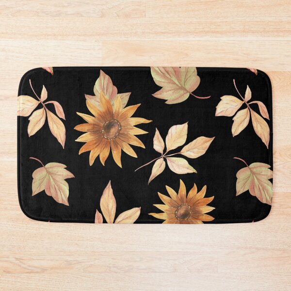 Item preview, Dark Cottagecore Autumn Sunflower Watercolor Leaf Pattern designed and sold by FestivityFinds.