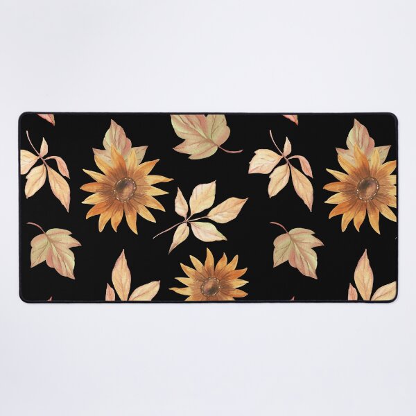 Item preview, Dark Cottagecore Autumn Sunflower Watercolor Leaf Pattern designed and sold by FestivityFinds.