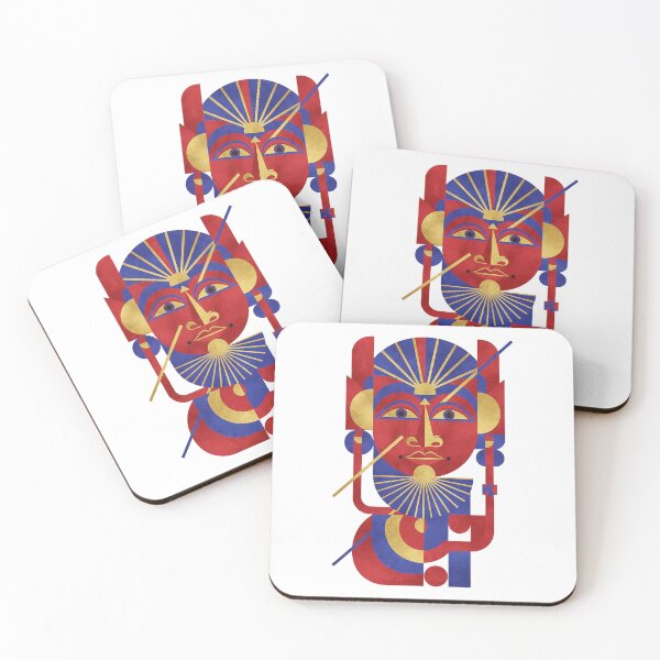 Item preview, Art Deco Geometric Tribal Mask – Abstract Mid-Century Modern Pop Art designed and sold by cannsuh.