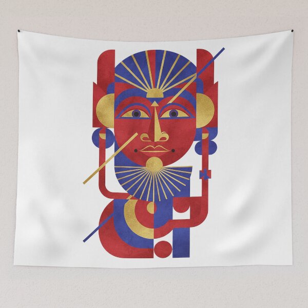 Item preview, Art Deco Geometric Tribal Mask – Abstract Mid-Century Modern Pop Art designed and sold by cannsuh.