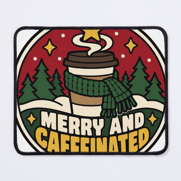 Item preview, Coffee Gift - Merry And Caffeinated designed and sold by RedRubyBubble.