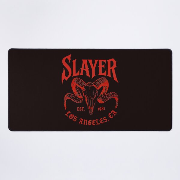 Item preview, Slayer Est 1981 Los Angeles CA Ram Skull Red designed and sold by WAHBI-HBO.