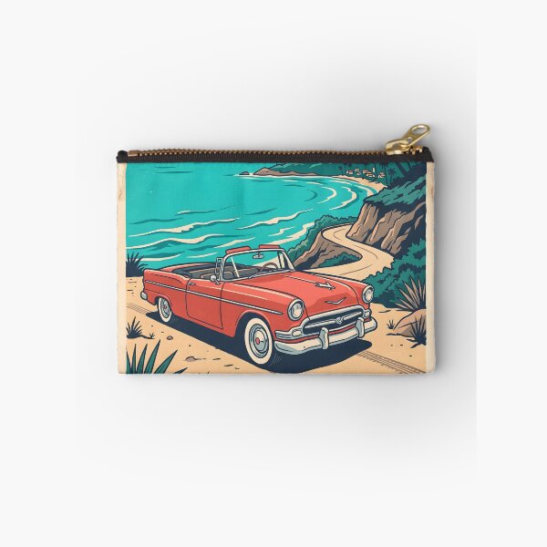 Item preview, Vintage Red Classic Car Parked by the Sea – Retro Coastal Beach Drive Design designed and sold by Sea Gem.