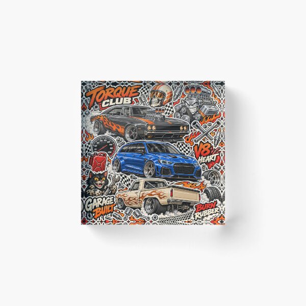 Item preview, Torque Club – Muscle Cars & Supercharged Garage Sticker Bomb designed and sold by Inked Legacy.