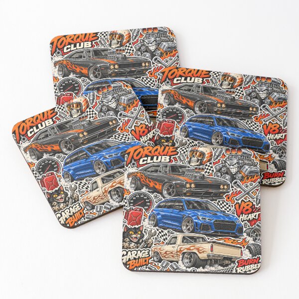 Item preview, Torque Club – Muscle Cars & Supercharged Garage Sticker Bomb designed and sold by Inked Legacy.