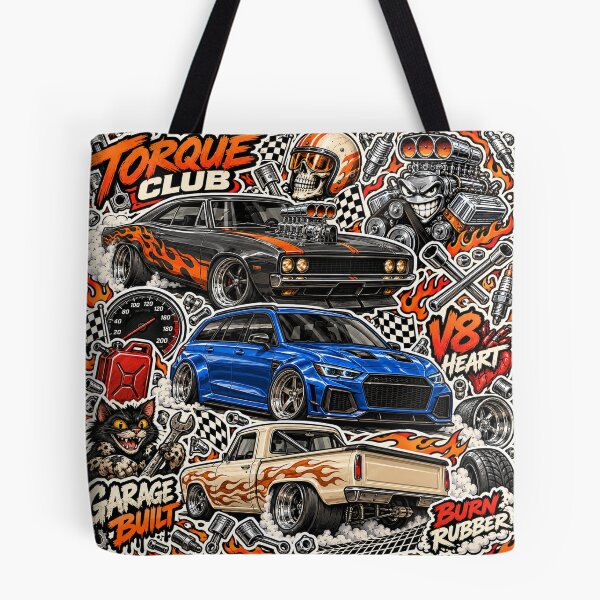 Item preview, Torque Club – Muscle Cars & Supercharged Garage Sticker Bomb designed and sold by Inked Legacy.