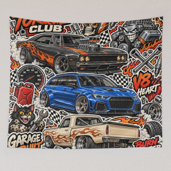 Item preview, Torque Club – Muscle Cars & Supercharged Garage Sticker Bomb designed and sold by Inked Legacy.