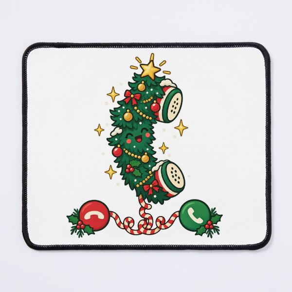Item preview, Festive Christmas Telephone with Evergreen Tree designed and sold by skyartdesign.