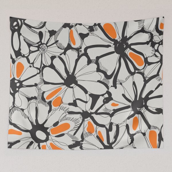 Item preview, Bold Sketch Daisy Floral Pattern designed and sold by Mindful Wall Art Studio.