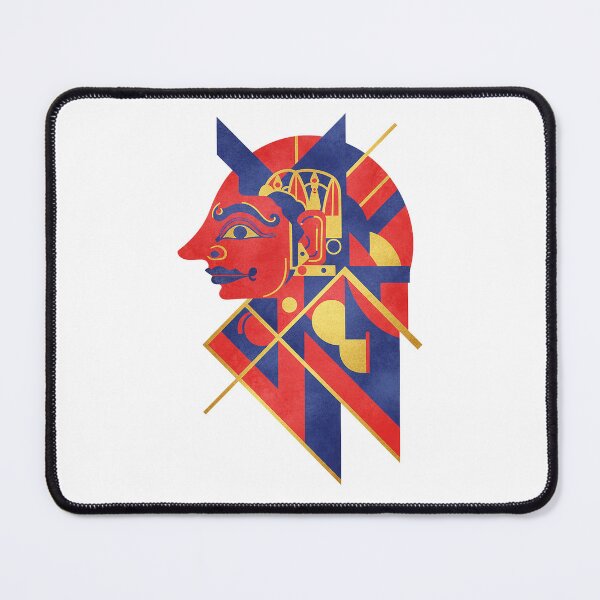 Item preview, Abstract Cubist Profile – Geometric Red Blue Gold Modern Art designed and sold by cannsuh.