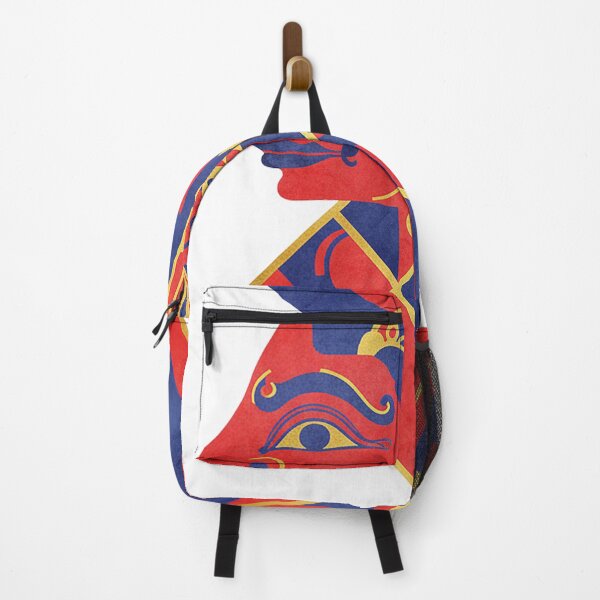 Item preview, Abstract Cubist Profile – Geometric Red Blue Gold Modern Art designed and sold by cannsuh.
