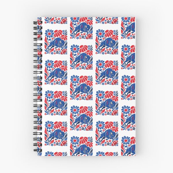 Item preview, Folk Art Charging Blue Buffalo Floral Football Game Day Sports Art designed and sold by KippyMcCall.