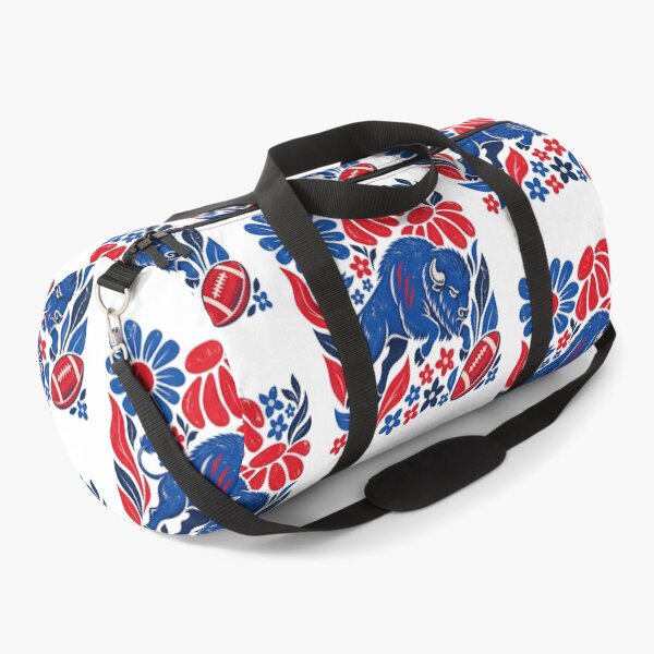 Item preview, Folk Art Charging Blue Buffalo Floral Football Game Day Sports Art designed and sold by KippyMcCall.