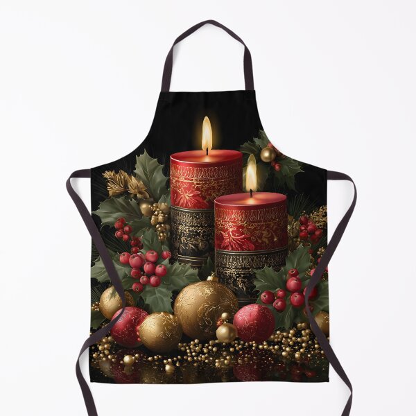 Item preview, Elegant Red and Gold Christmas Candles with Holly designed and sold by GutyzDesignsES.