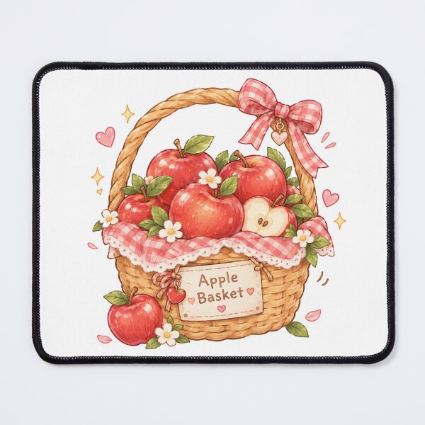 Item preview, Cute Apple Basket Kawaii Fruit Cottagecore Sticker designed and sold by Kiralemon.