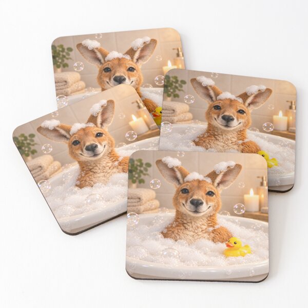 Item preview, Red Kangaroo Bathtub Bubble Bliss designed and sold by Sillytoe.