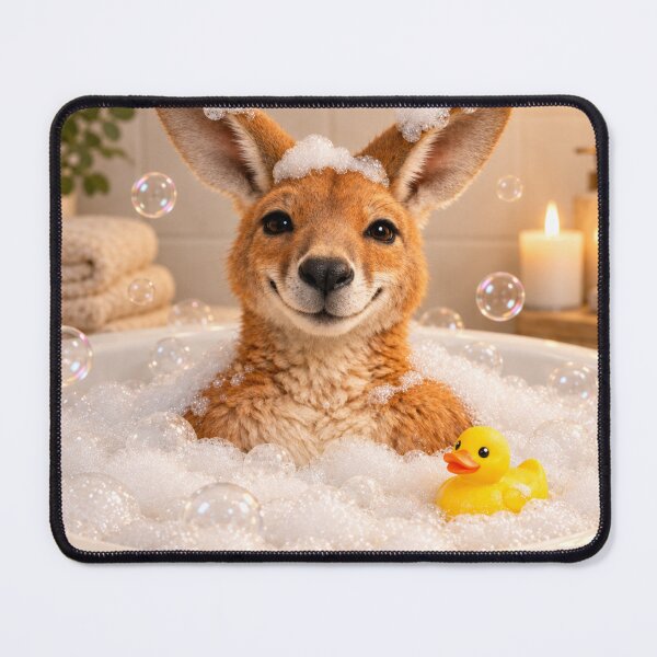 Item preview, Red Kangaroo Bathtub Bubble Bliss designed and sold by Sillytoe.