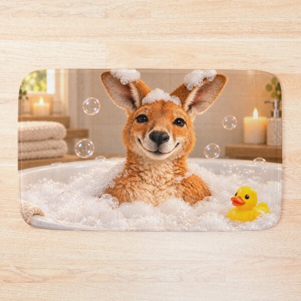 Item preview, Red Kangaroo Bathtub Bubble Bliss designed and sold by Sillytoe.