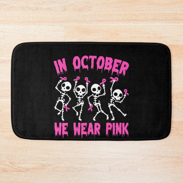 Item preview, October We Wear Pink Breast Cancer Awareness Skeleton designed and sold by LouisaOReilly.