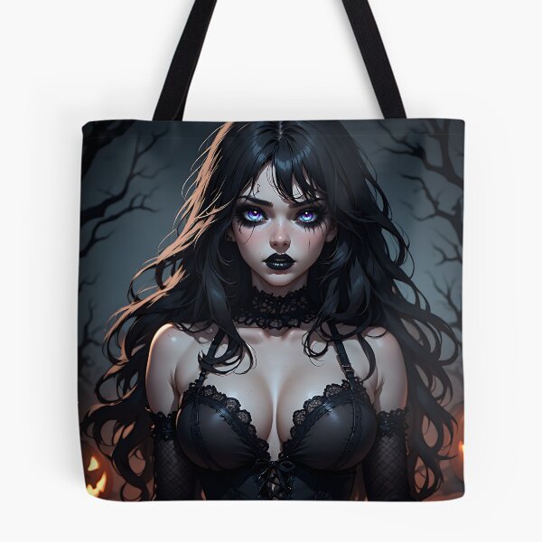 Item preview, Hot Halloween Anime Babe Goth Mommy Waifu Woman designed and sold by Your New Fixation.